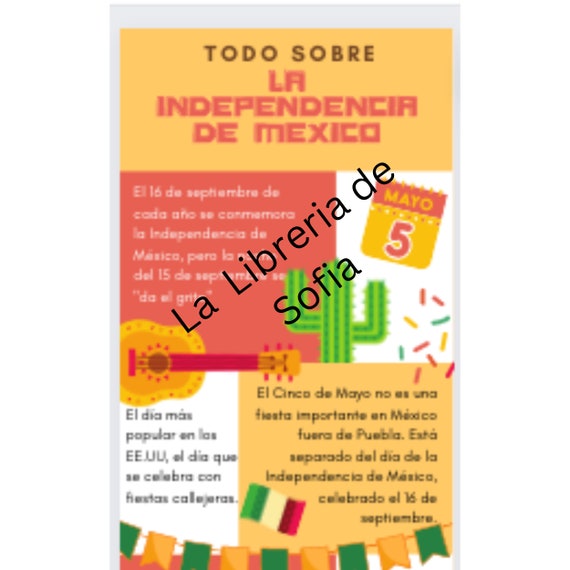 Spanish Infographic Poster Mexican Independence Day Etsy
