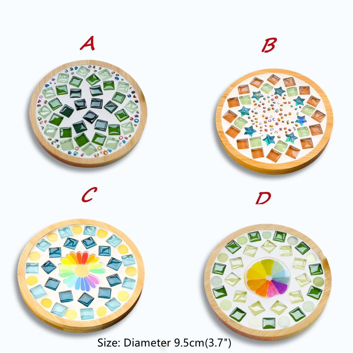 Mosaic Coaster Kitstained Glass Kitdiy Kitscrafts Kit for Etsy