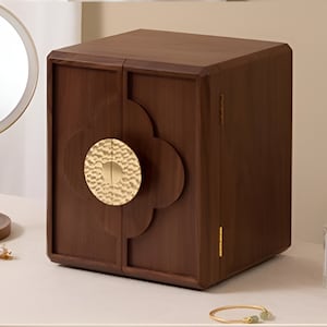 Große Holz Vintage Schmuckschatulle Gravieren Sie Namen 5-Schicht Schmuck Kabine Ohrring Halskette Uhr Speicher Organizer Box Geschenk für Frau Mom