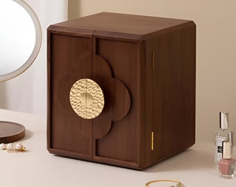 5-laags grote houten vintage sieradendoos Graveren naam sieraden cabine Oorbel Armband Ketting Horloge Organizer Box Cadeau voor vrouw