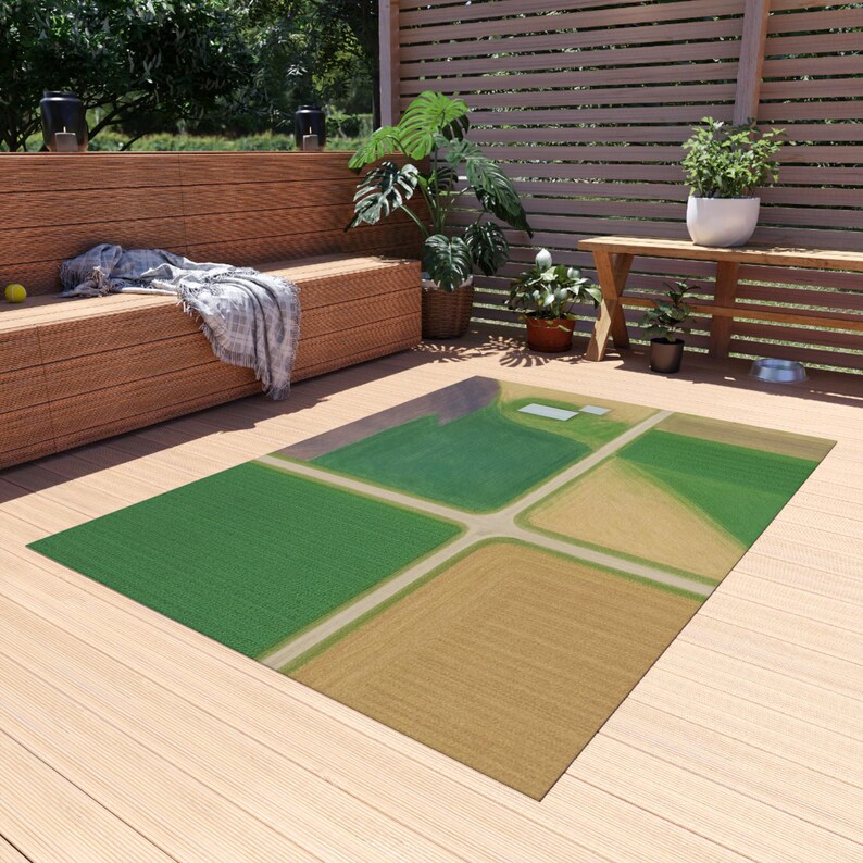 Tractor Play Rug 5x7 Pretend Farm Play Scene Outdoor Rug | Kids Farmhouse Playmat ...