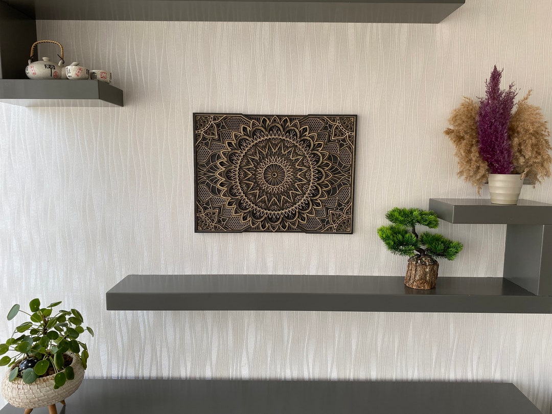 Wooden Mandala Wall Art, Unusual Wall Design Gift, Wonderful Large ...