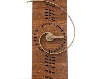 Customizable Fibonacci Clock, Housewarming Gift, Math Timepiece Wood Art, Minimalist Office Decor, Silent Mechanism, Wooden Desk Design.