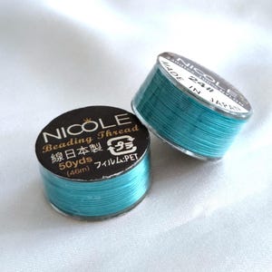Japanese Electric Blue Pre-Waxed Nylon Beading Thread 50 yards DIY Seed Bead Loom Stringing Supplies, Bright Blue Fray Shed Resistant Thread