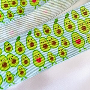 4 cm / 1.5" Avocado Breit Ripsband Polyester Band, Hell Türkis Blau Lebensmittel Obst Dick Gedruckt Notion DIY Winter Geschenkverpackung Dekoration