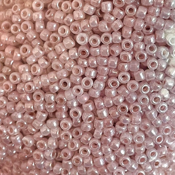 Matsuno 11/0 Ceylon Dusty Rose Pink Seed Bead, Pale Blush Japanese MGB Rocaille #11, French Beading Embroidery Cross Stitch Craft Supply