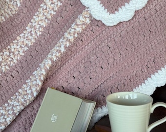 Puff & Ridge Crochet Blanket Pattern, Cozy Textured Throw, Modern Puff Stitch Afghan - Easy PDF Download - DIY Blanket Pattern for Beginners