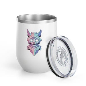 Colorful Demon Wine Tumbler, Cute Wine Cup, Fun Travel Mug, Unique Gift, Halloween Party Drinkware