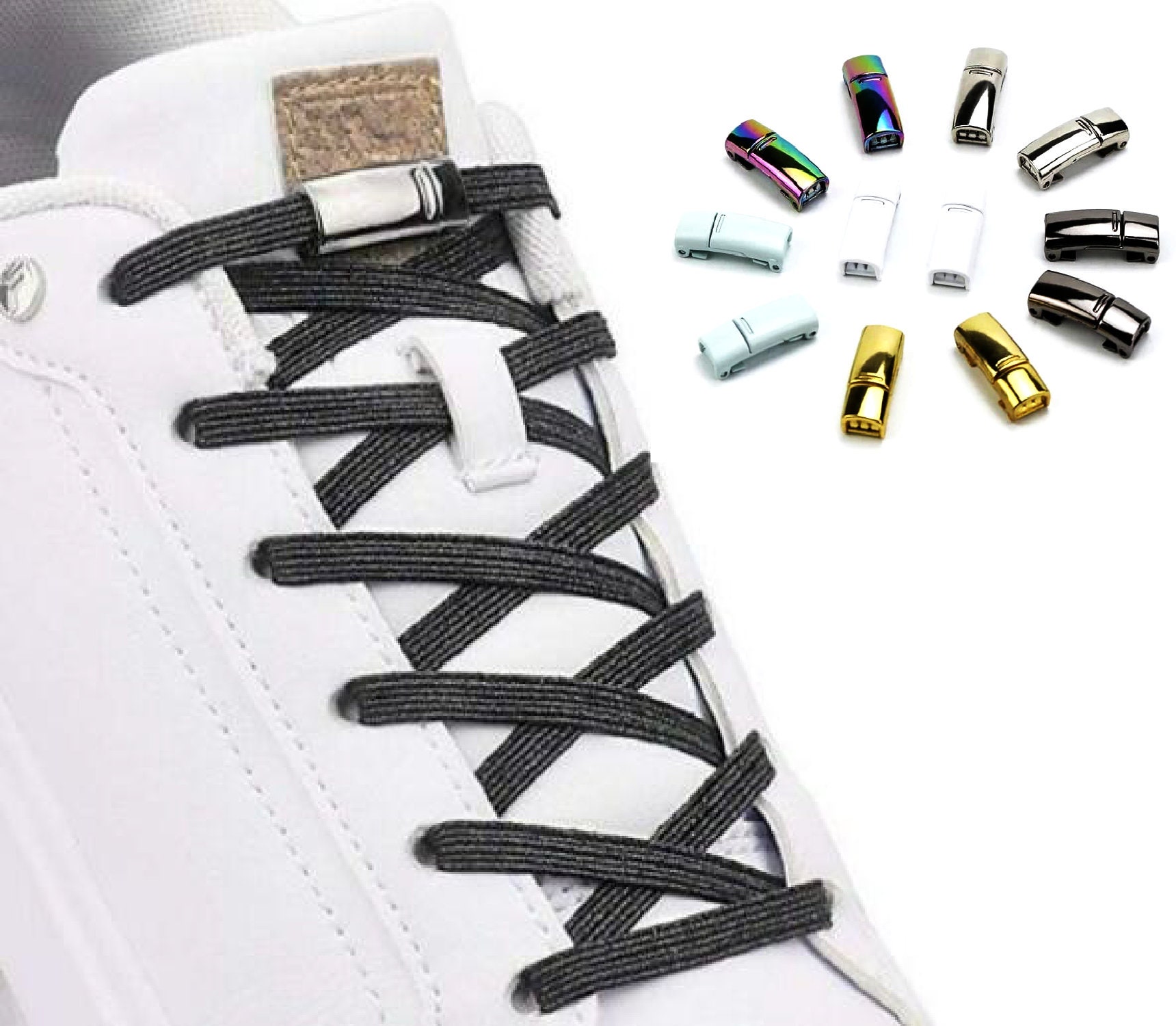 No Tie Shoelaces, Screw Lock for Any Shoe, Size, Age, Ideal for Trainers,  Boots, Running, Kids 