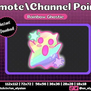 Channel Point/Emote - Rainbow Ghost, Cute, Spooky, Pride