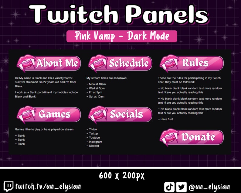 Vamp Panel Vampire Panels for Twitch Streamers - Vamp, Fangs, Cute, Spooky ...