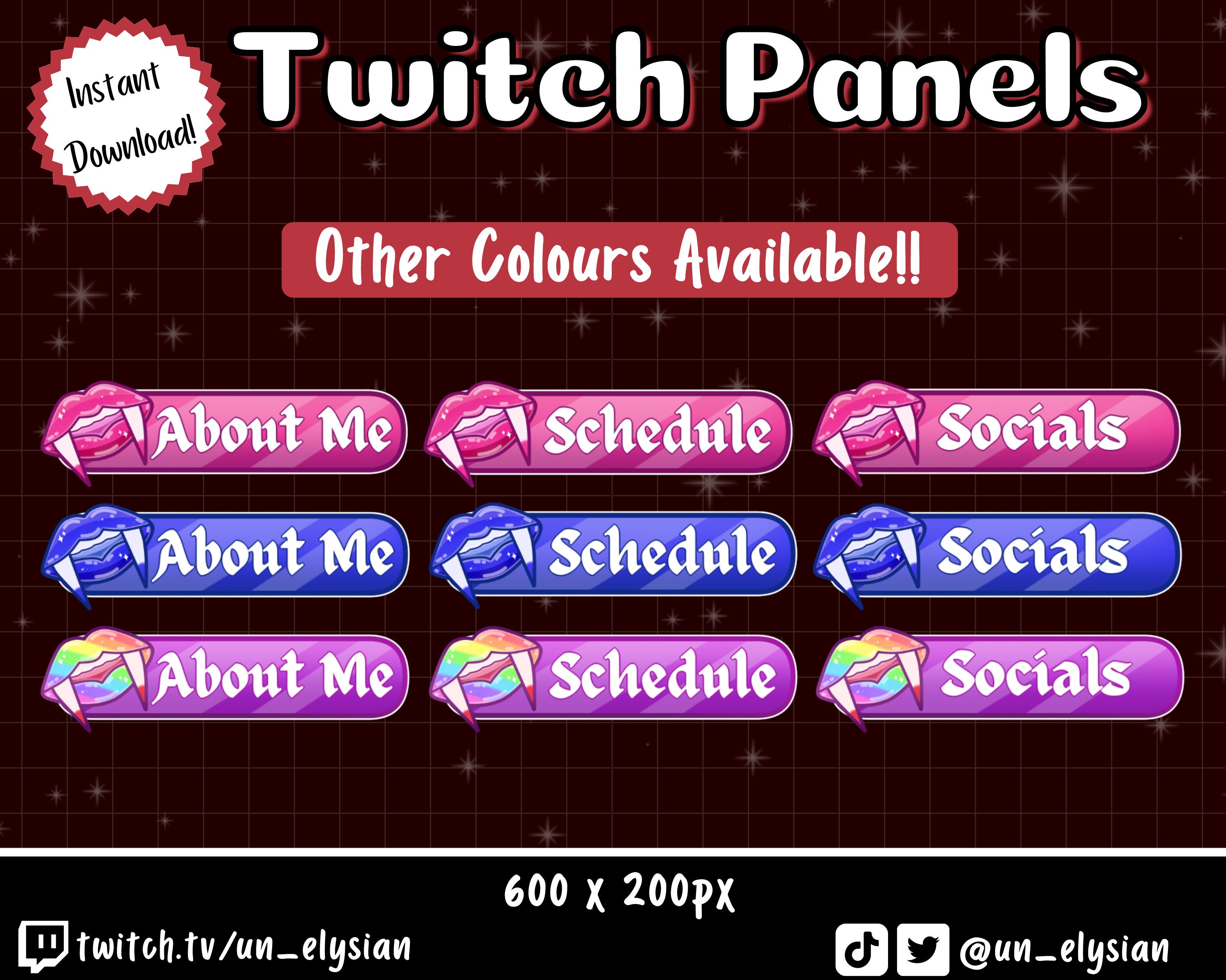 Vampire Twitch Panels for Live Streaming - StreamersVisuals