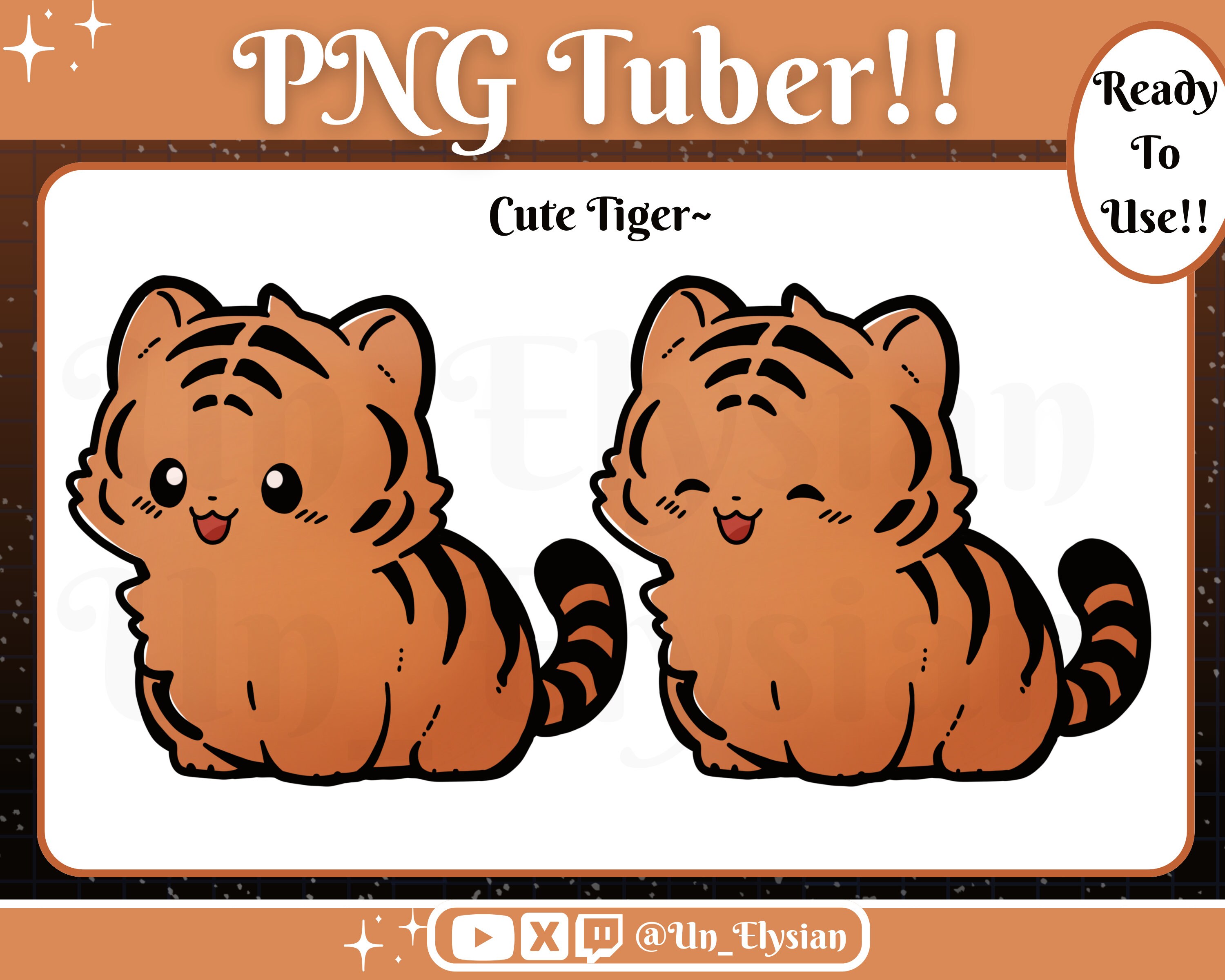 Cute Tiger Pngtuber for Streamers! Twitch, Youtube, Veadotube, Voice ...