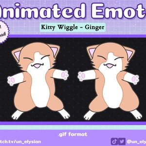 Animated Cat Wiggle Emote x1 | Ginger Cat Emote | Dancing Emote | Cat Dance Rave Hype | Twitch | Streamer | Youtube | Discord | GIF