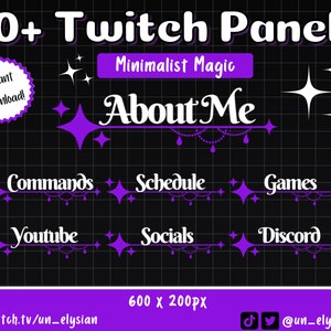 Magical Minimalist Panels for Twitch Streamers - Purple, Simple, Elegant, Magical, Witchy, Cute Twitch Panels