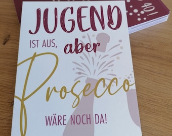 Einladung 40./50./60. Geburtstag, kostenlose individuelle Gestaltung, personalisiert, Prosecco