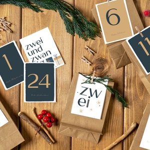 24 Advent calendar cards to print | Advent calendar crafts | Advent calendar numbers