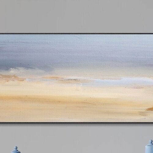 Wabisabi Large Abstract Wall Art Texture Sea Wave Painting Beige Cloud Painting Bedroom Decor Modern Thick Texture Palette Knife shops Painting