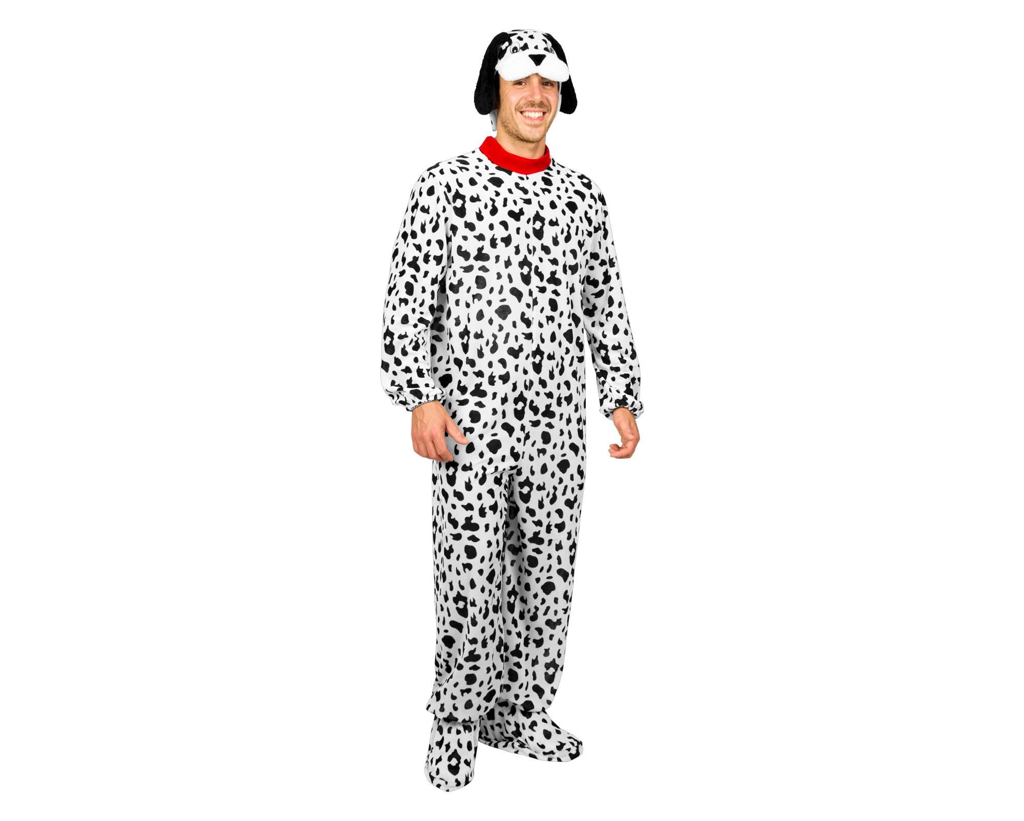 Costume Dalmata Adulti – Peluche Bianco E Nero, Con Testa, Per Halloween E Feste