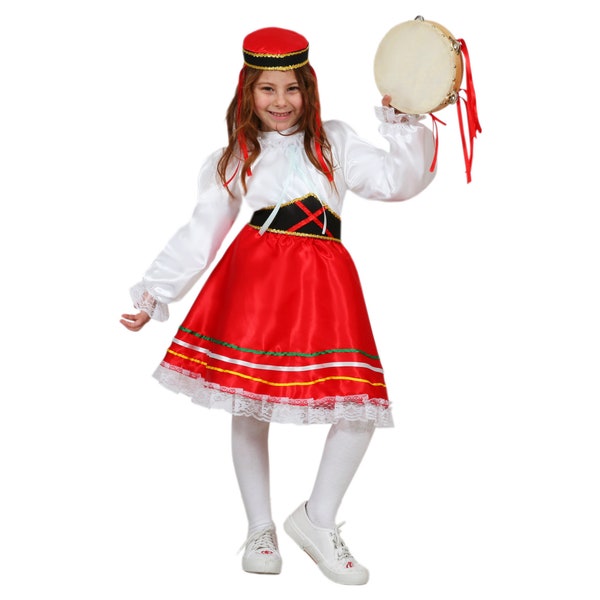 Tarantella Costume for Girls Pegasus Carnival Skirt