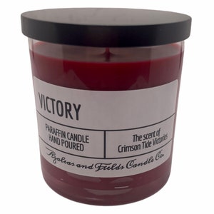 Alabama Crimson Tide “Victory” Candle | Alabama Football Gift | Alabama Pride Crimson Rose Scented Candle