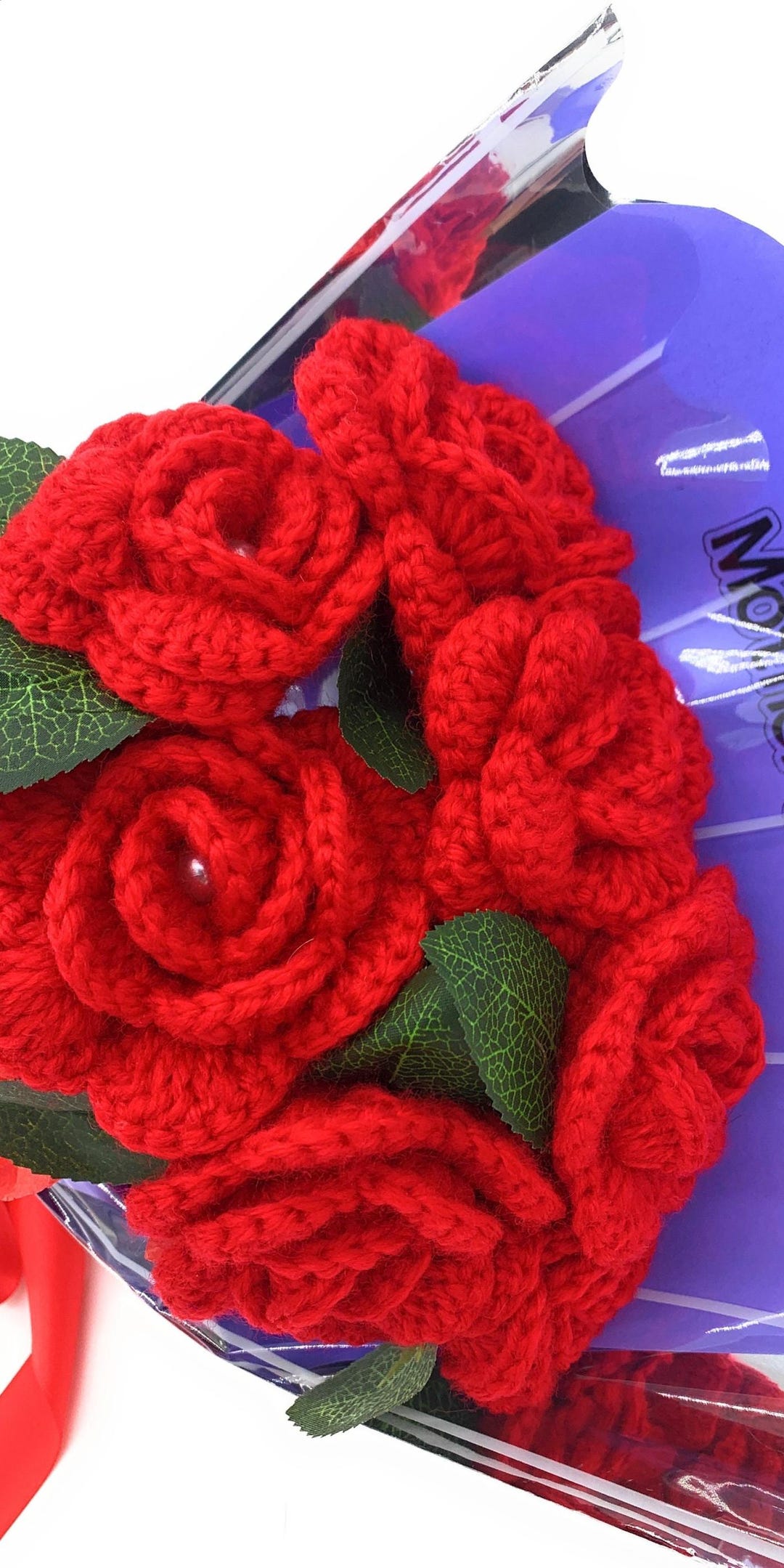 Handmade Crochet Red Roses Bouquet for Moms Gift - Etsy
