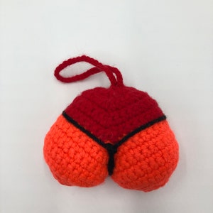 Crochet yarn breast,ass,car ornament, auto rear view mirror decor