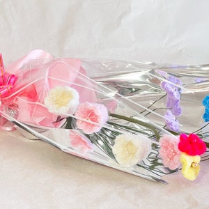 Knitted crochet  flowers bouquet.  for friend, wife,mother ,Valentine, mother day, good gift