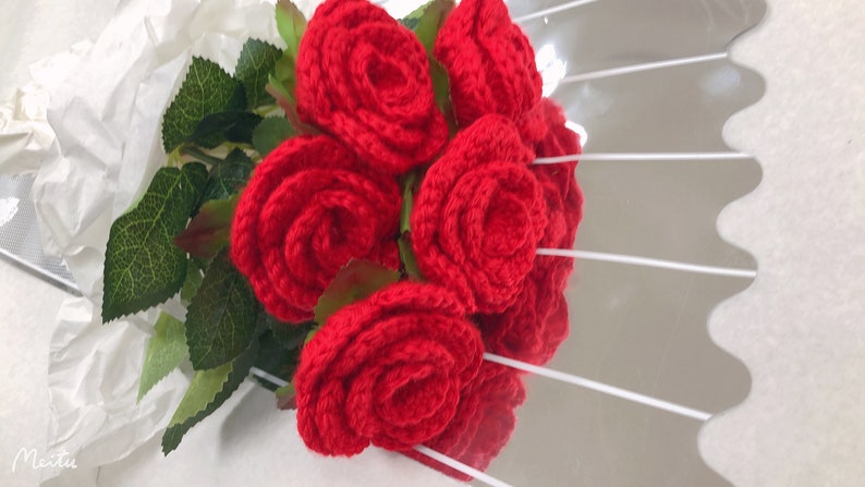 Crochet Red Color Roses Bouquet With Beautiful Package - Etsy