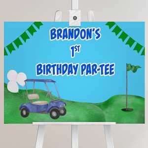 Golfing Birthday Party Welcome Sign, Golf Par-Tee Decor