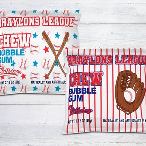 Baseball Bubble Gum Favor, personalisierte Baseball-Gastgeschenk, Baseball-Geburtstagsfeier
