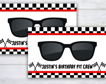 Racing Party Sunglasses, Summer Birthday Party, Personalized Party Favor, Race Car Party Decorations