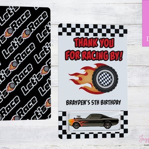 Race Car Party Favor-Car Themed Party-Racer Birthday-Race Car Party Decor-Racer Party Theme-Race Car Party-Thanks for Racing By