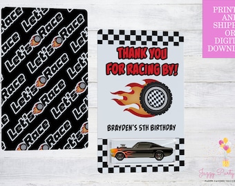 Fiesta de coches de carreras Favor-Fiesta temática de coches-Cumpleaños de carreras-Decoración de fiesta de coches de carreras-Tema de fiesta de carreras-Fiesta de coches de carreras-Gracias por competir por
