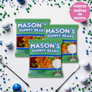 Golf Par-tee Gummy Bears, Hole In One, Upominek na przyjęcie urodzinowe w golfa, Spersonalizowany upominek na przyjęcie Cukierki