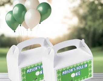 Caja de regalo para fiesta de cumpleaños de hoyo en uno, caja de regalo para fiesta de golf, caja de regalo personalizada para fiesta de golf