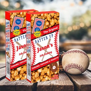 Baseball Karamell und Erdnüsse Gunst, personalisierte Baseball Gastgeschenk, Baseball Geburtstagsfeier