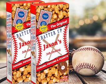 Baseball Caramel and Peanuts Favor, Personalized Baseball Party Favor, Baseball Birthday Party