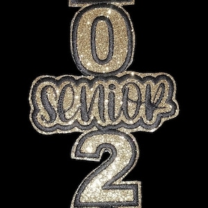 Senior 2026 glitter of stof opstrijkpatch | DIY-denim