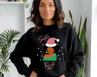 AKA Sweatshirt, Santa's Favorite, Alpha Kappa Alpha, Divine 9, D9, D9 Christmas, Christmas Sweatshirt, Jolly Sweatshirt, Holiday Sweatshirt