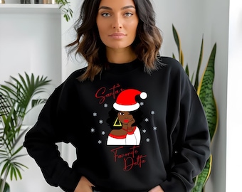 Delta Sigma Theta Sweatshirt, Santa's Favorite Delta, DST, D9 Christmas, Christmas Sweatshirt, Jolly Sweatshirt, Holiday Sweatshirt