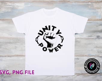 Unity Power Love Fist, Black History Pride SVG PNG (Digital Download)