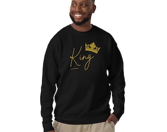 King Crown Unisex Sweatshirt, Matching Valentine's Day Couple Top