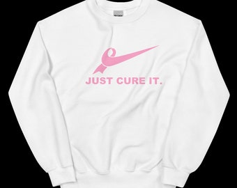 Breast Cancer Awareness Sweatshirt, Pink Ribbon, Cure It