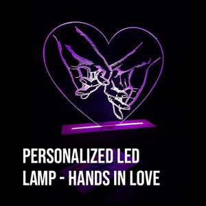 Custom Night Light as Valentines Day Gift - Anniversary gift - Romantic gift for couple - Gift for Him - Names And Date - Engagement Gift