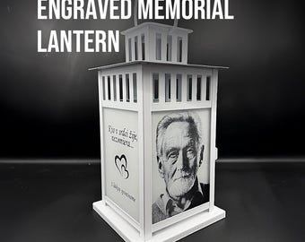 Personalized Memorial Lantern: Engraved Photo Remembrance Gift