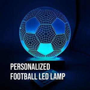 Custom Football Night Light - Personalized LED Lamp for Football Players, Perfect Gift for Kids and Fans, Sports Decor, Nightlight for Boys