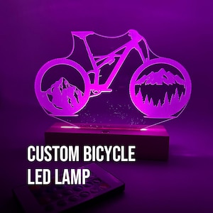 Unique Personalized LED Lamp for Mountain Bike Enthusiasts - Cool Gift for Cyclists - Gift for Boys