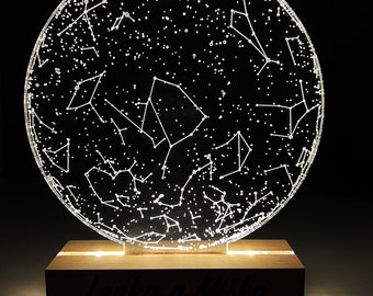 Mappa stellare per data Lampada personalizzata, mappa LED Luci a LED personalizzate dall'UE, nessuna tassa o imposta