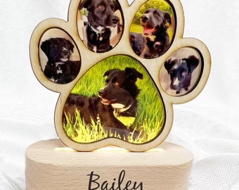 Personalisierte Hund Led-Fotolampe - DOG'S PAW